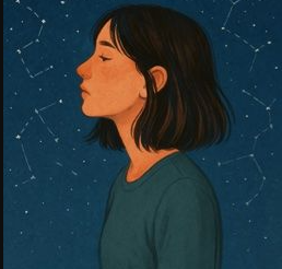 Nebulosa de colores azul y rosa que representa una constelación rota.